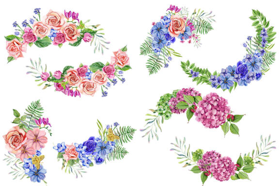 Floral Bouquets Clipart. Sublimation PNG