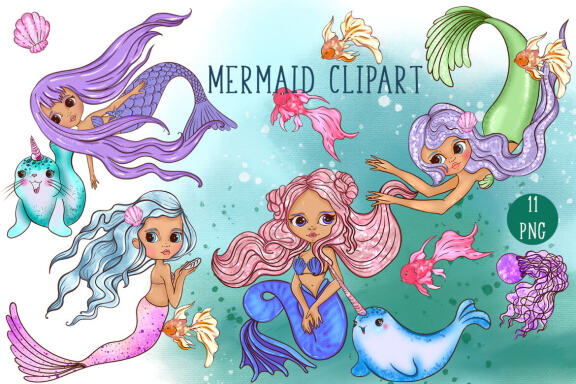 Mermaids & Friends. Underwater world