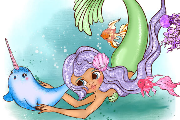 Mermaids & Friends. Underwater world
