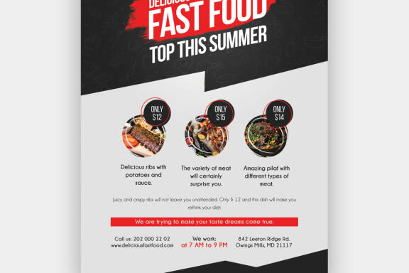 Fast Food Flyer PSD Template