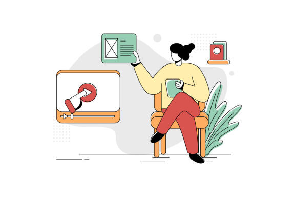 Flat Illustration Vector Graphic of Education Online