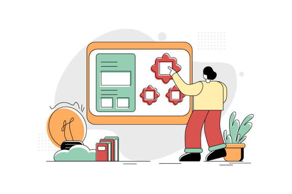 Flat Illustration Vector Graphic of Education Online