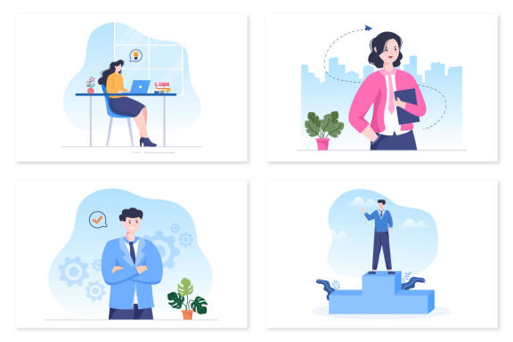 10 CEO Businessman Cartoon Illustration 
