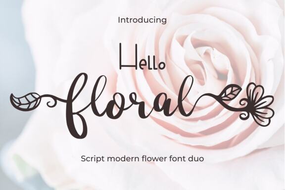 Hello Floral Font Duo