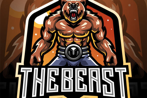 Bear Fighter Esport Mascot Logo
