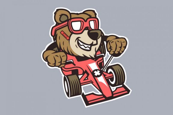 2 Bear Racer Cartoon Character