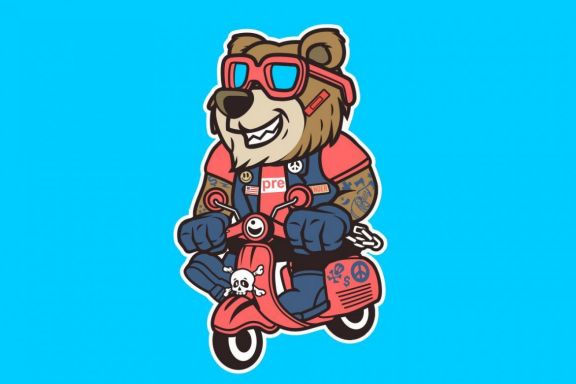 2 Bear Racer Cartoon Character