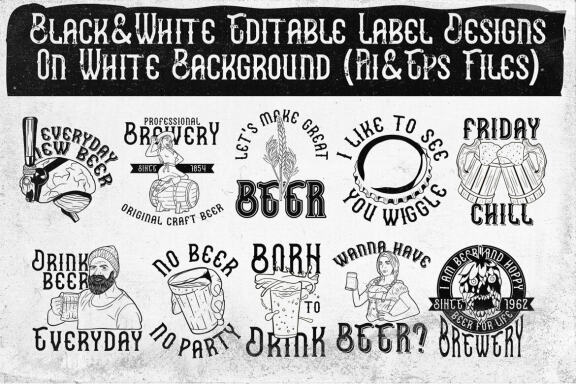 BeerPull font + 10 bonus illustrations