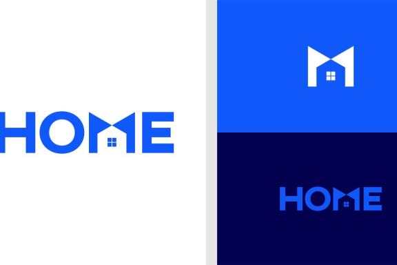 HOME LOGO WORDMARK HOUSE SIMPLE EDITABLE