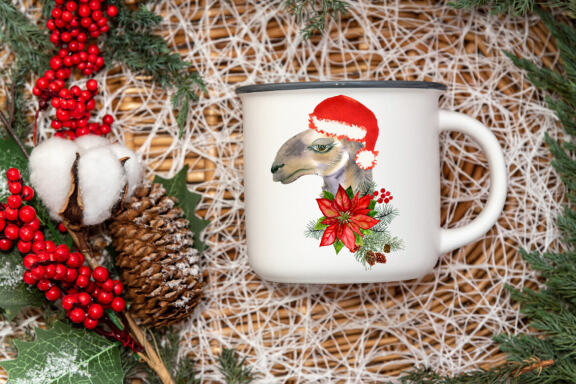 Watercolor Llama christmas clipart - Sublimation designs