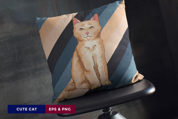 CUTE CAT - Realistic Illustration
