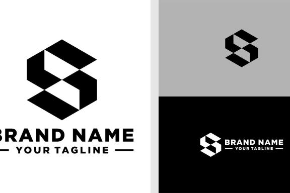LETTER S LOGO HEXAGONAL MONOGRAM UNUSUAL EDITABLE