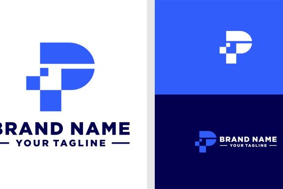 LETTER P LOGO DIGITAL TECHNOLOGY EDITABLE