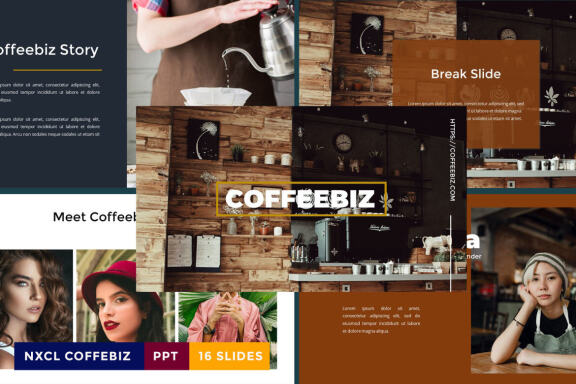 NXCL COFFEEBIZ - Coffee Business PowerPoint Template