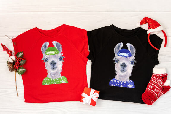 Watercolor Llama christmas clipart - Sublimation designs