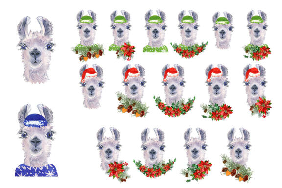 Watercolor Llama christmas clipart - Sublimation designs