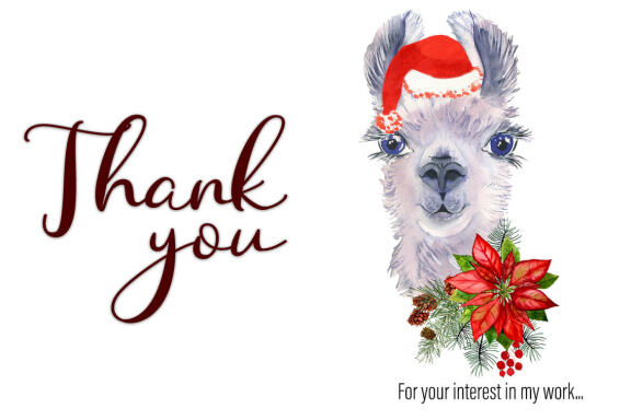 Watercolor Llama christmas clipart - Sublimation designs
