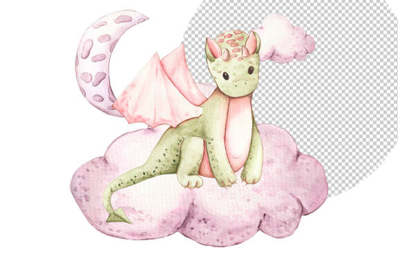 Dragons watercolor clipart - Sublimation designs