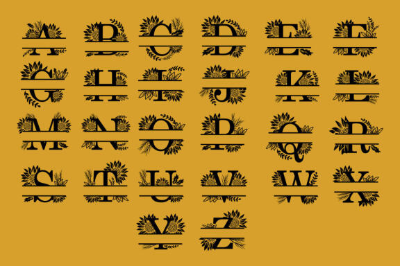 Sunflowers Monograns SVG