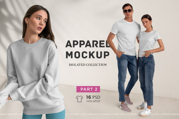 Isolated Apparel MockUps Collection Part 2