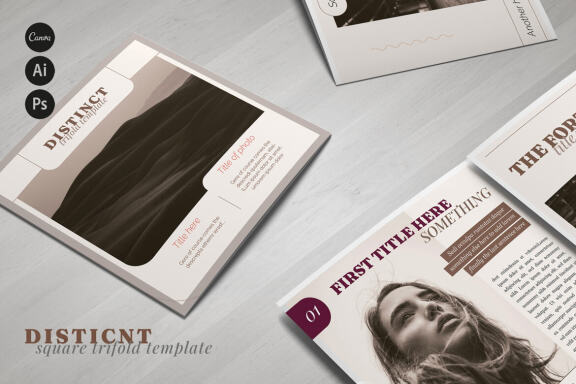 Distinct Square Brochure Template