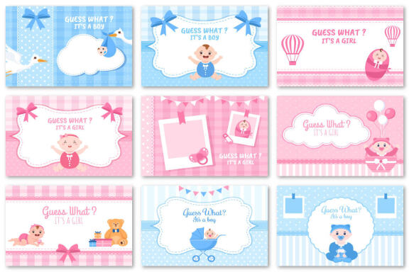 30 Birth Photo is it a Boy and Girl Cartoon Illustration