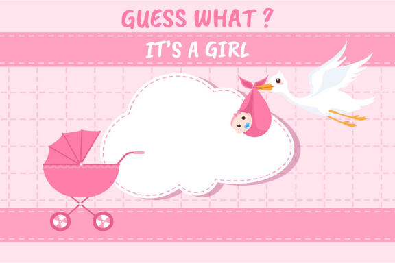 30 Birth Photo is it a Boy and Girl Cartoon Illustration