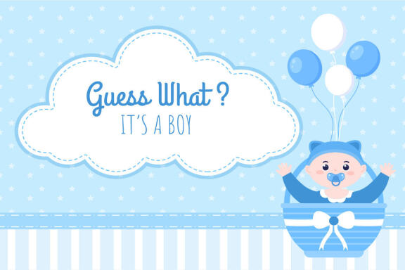 30 Birth Photo is it a Boy and Girl Cartoon Illustration