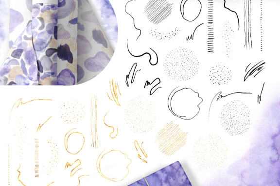 Abstract Shapes Very Peri Watercolor