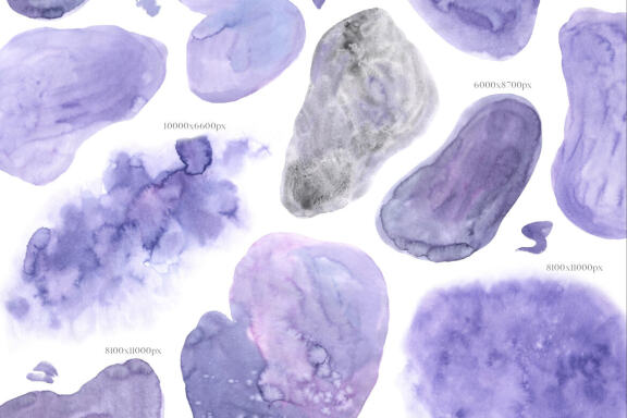 Abstract Shapes Very Peri Watercolor