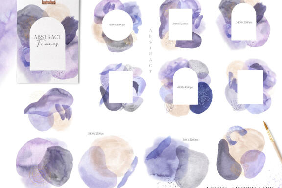Watercolor Abstract Frames Very Peri