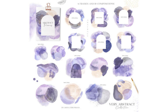 Watercolor Abstract Frames Very Peri