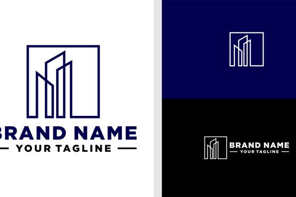 BUILDING LOGO LINE LUXURY ELEGANT MODERN EDITABLE