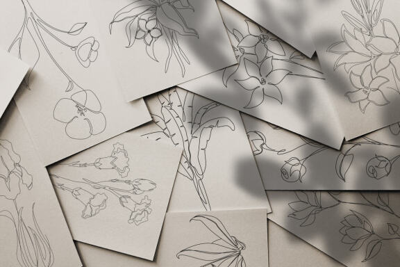 Floral Vector Line Art