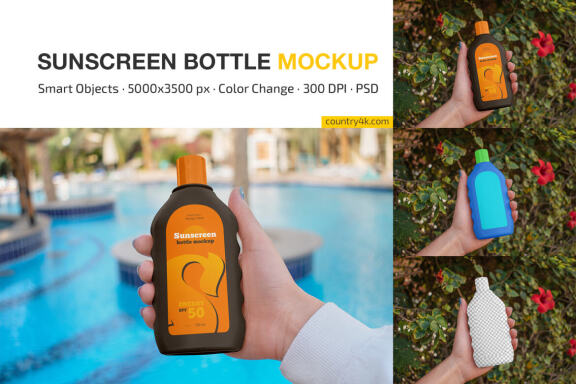 Sunscreen Bottle Mockup Set