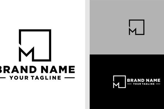LETTER M LOGO SQUARE LINE MONOGRAM EDITABLE
