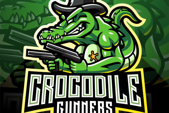 Crocodile Gunners Esport Mascot Logo