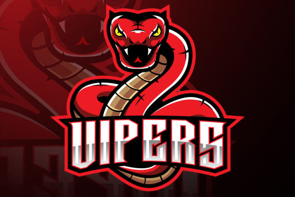 Red Viper Snake Mascot Logo