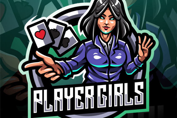 Player Girls Esport Mascot Logo