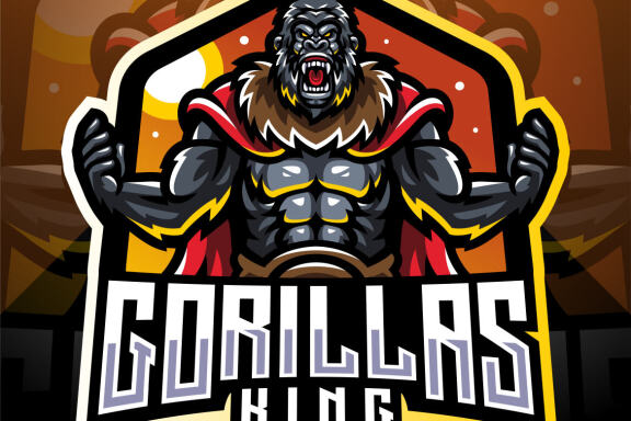Gorilla King Esport Mascot Logo