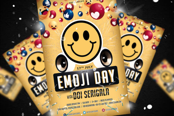 World Emoji Day Flyer Template