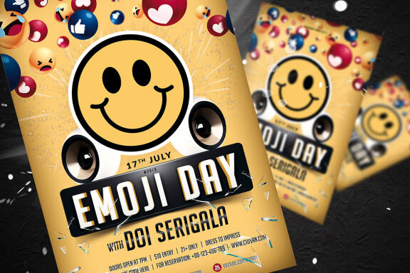 World Emoji Day Flyer Template