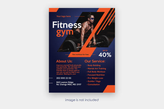 Gym and Fitness Flyer PSD Template