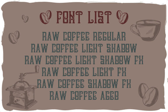 Raw coffee font