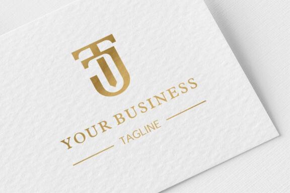 Initial Logo Letter TJ, Bold Logotype Company Name Colored Gold, Elegant  Design. Isolated On Black Background. Royalty Free SVG, Cliparts, Vectors,  and Stock Illustration. Image 163005987.