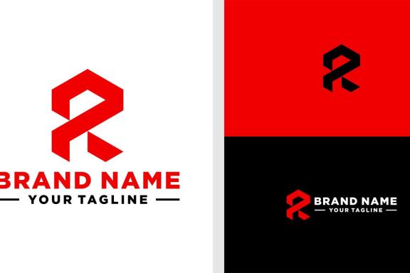 LETTER R LOGO MONOGRAM UNIQUE GEOMETRIC EDITABLE