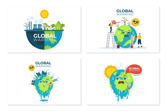 13 Global Warming Cartoon Illustration