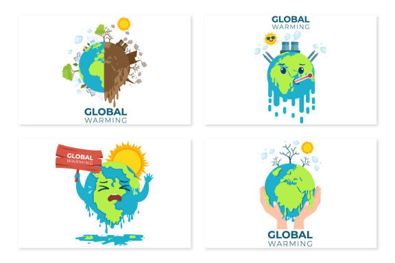13 Global Warming Cartoon Illustration