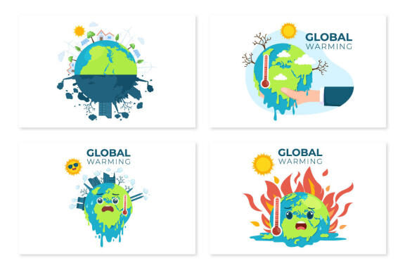 13 Global Warming Cartoon Illustration