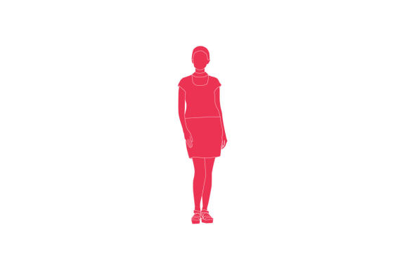 Vector illustration of elegant women posing